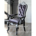 European luxury antique furniture dining room solid wood fabric arm chair